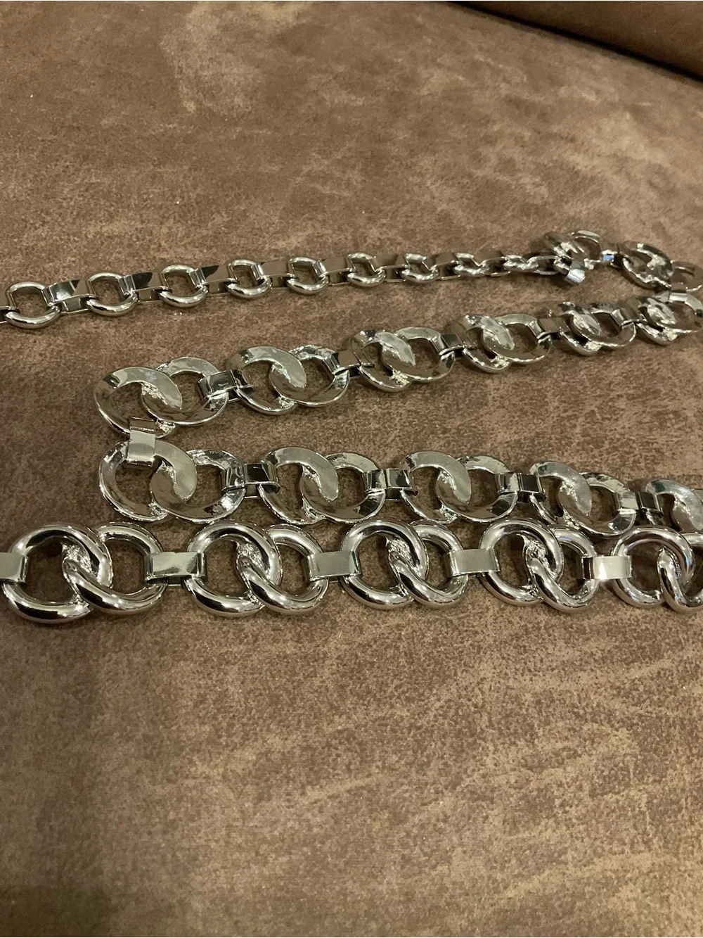 Silver Chunky Chain Belt